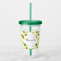 Yellow Lemons Watercolor Fruit Pattern