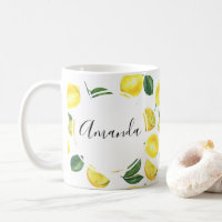 Yellow Lemons Watercolor Fruit Pattern