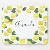 Yellow Lemons Watercolor Fruit Pattern
