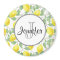 Yellow Lemons with Green Leaves Pattern Monogram