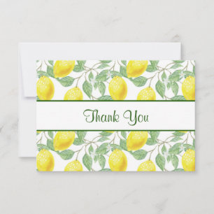 Yellow Lemons with Green Leaves Pattern Thank You