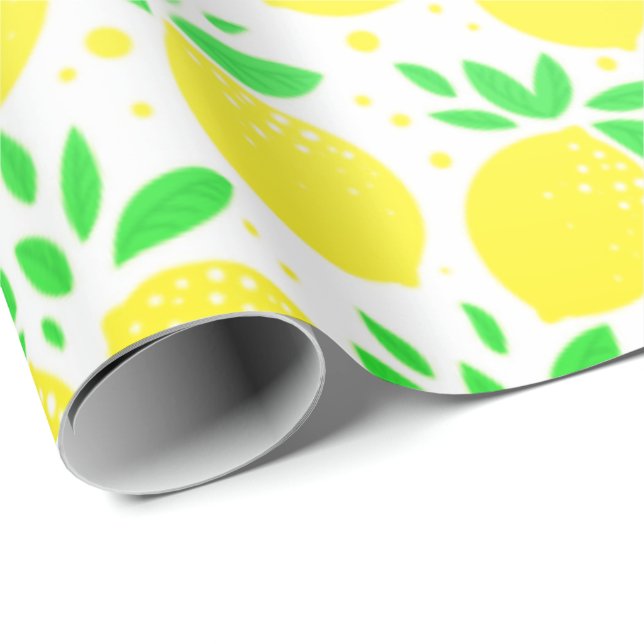 Yellow Lemons Wrapping Paper (Roll Corner)