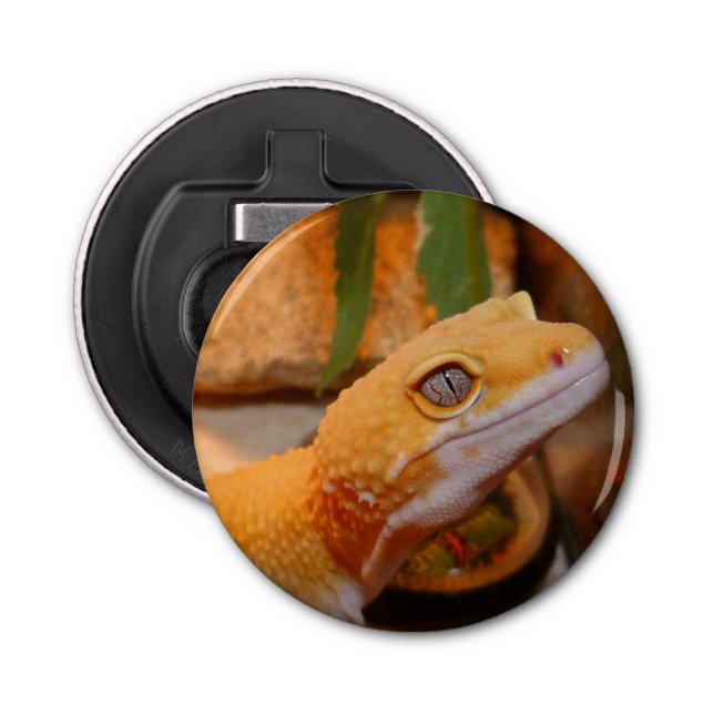 Yellow Leopard Gecko Lizard Bottle Opener (Front)
