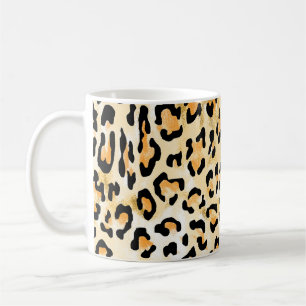 Yellow leopard, hand-drawn. coffee mug