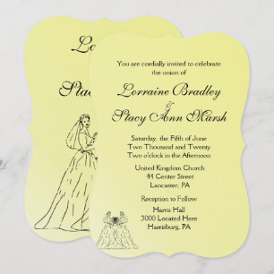 Yellow Lesbian Wedding Invitation