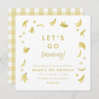 Yellow Lets Go Bananas Birthday Banana Party Theme
