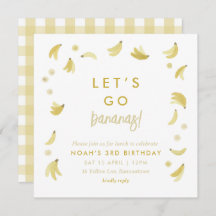 Yellow Lets Go Bananas Birthday Banana Party Theme