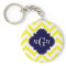 Yellow Lg Chevron Navy Quatrefoil 3 Monogram