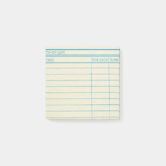 Yellow Library Card Sticky Notes - To-Do List Post