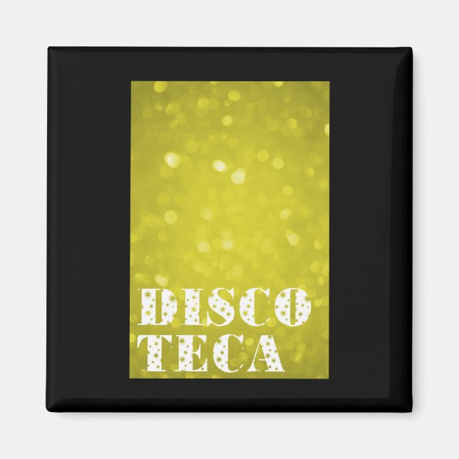 Yellow Light Discoteca Text Stars Vertical Sticker Magnet (Front)