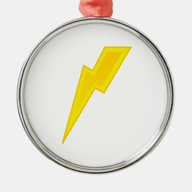 Yellow Lightning Bolt Metal Tree Decoration (Front)