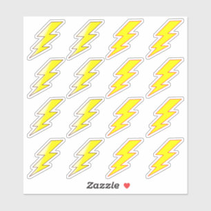 Yellow Lightning Bolt Stickers for School