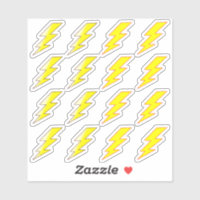 Yellow Lightning Bolt Stickers for School