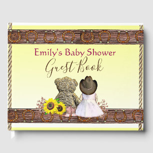 Yellow Lil' Cowgirl Baby Shower  Guest Book