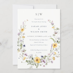 Yellow Lilac Wildflower Couples Shower Invite