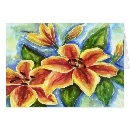 Yellow Lilies Greeting Card