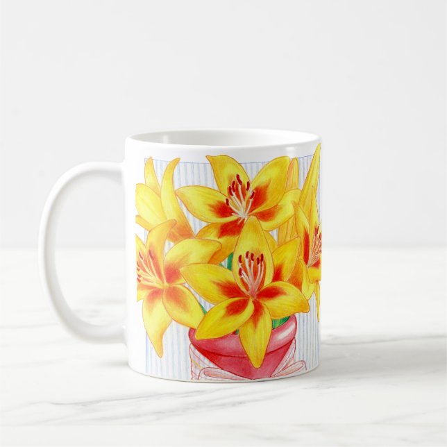Yellow Lilies Mug (Left)