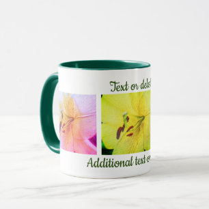 Yellow Lily Colors Floral Pencil Art Personalized Mug