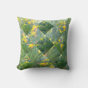 Yellow Lily Field Geometrical Design, Cushion