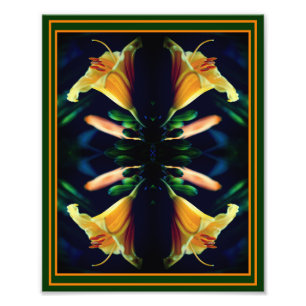 Yellow Lily Flower Mirror Abstract 8x10 Photo Print