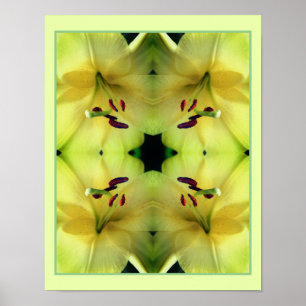 Yellow Lily Flower Up Close Abstract Poster