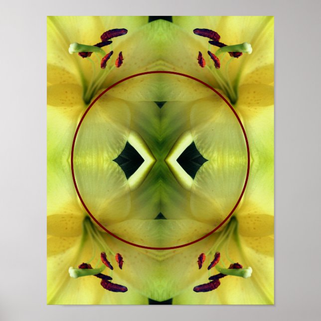 Yellow Lily Flower Up Close Create Your Own Photo  Poster (Front)