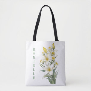 Yellow Lily Flowers Personalised Tote Bag