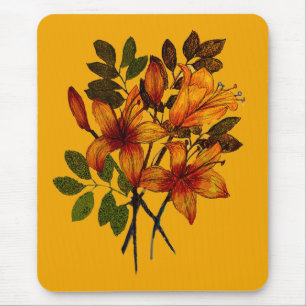 Yellow Lily Print on Mousepad