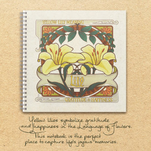 Yellow Lily Vintage Gratitude Happiness Journal