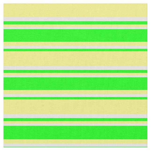 Yellow, Lime & Light Yellow Lines Pattern Fabric (Close Up)