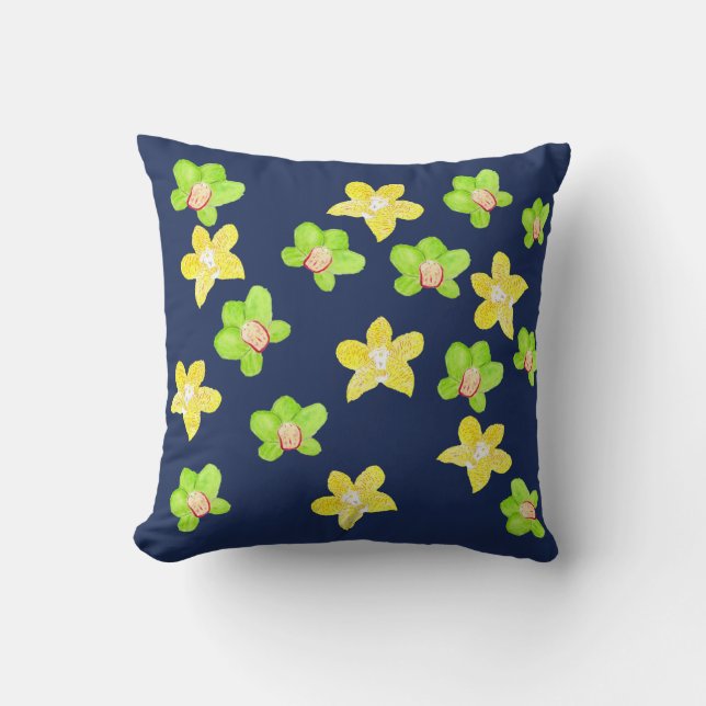 Yellow & Lime Orchid  Cushion (Front)
