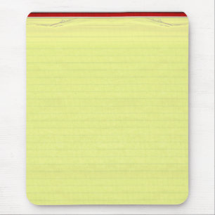 Yellow Lined School Paper Background Mouse Pad