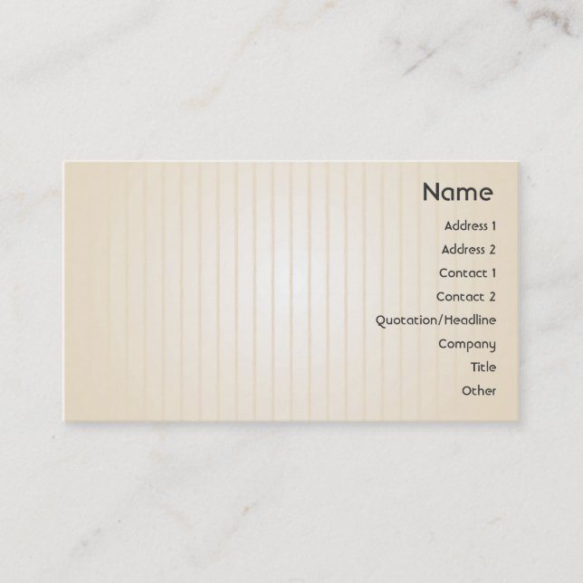 Yellow Lines - Business Card (Front)