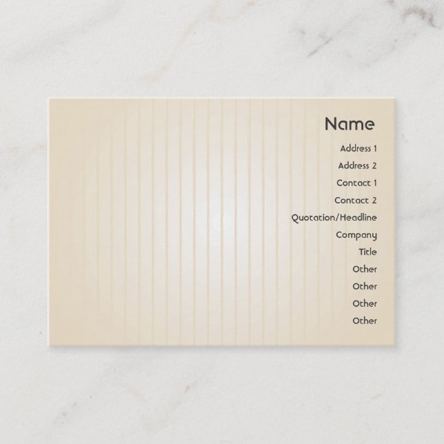 Yellow Lines - Chubby Business Card (Front)