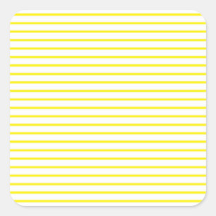 Yellow Lines White Square Sticker