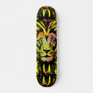 Yellow Lion Head  - Lion Face Skateboard