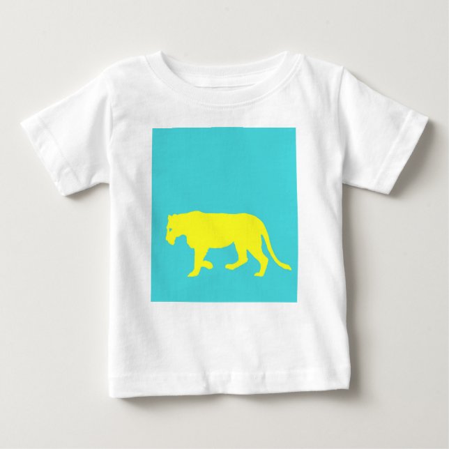 Yellow Lion Outline Baby T-Shirt (Front)