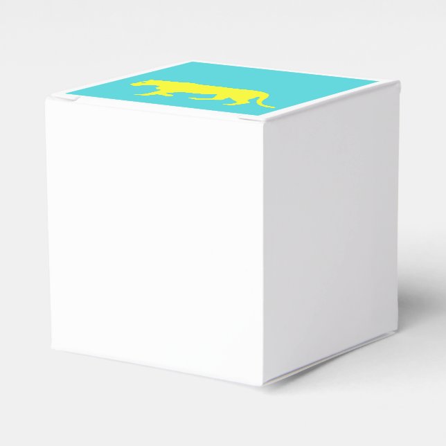 Yellow Lion Outline Favour Box (Front Side)