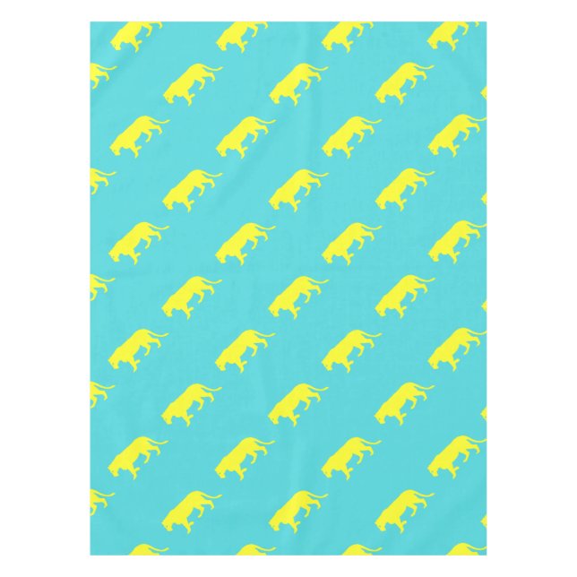 Yellow Lion Outline Tablecloth (Front)