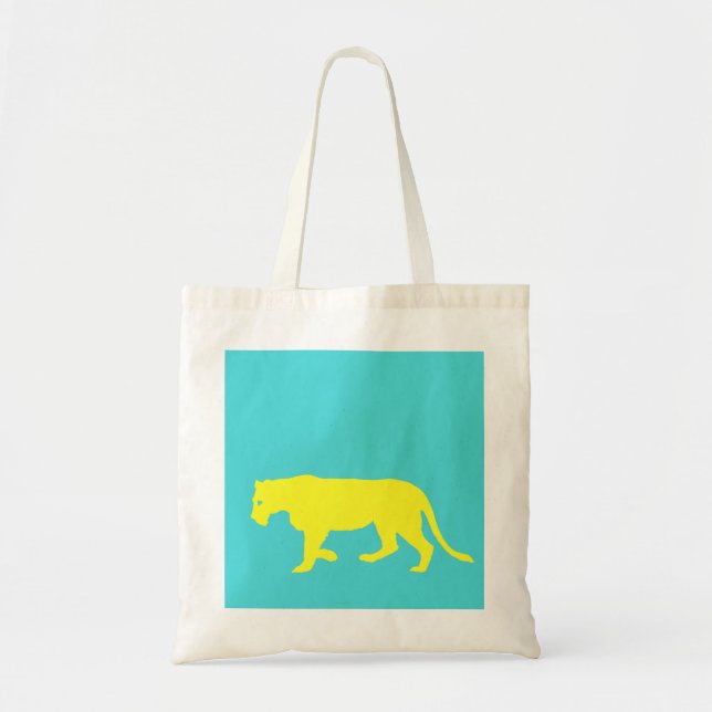 Yellow Lion Outline Tote Bag (Front)