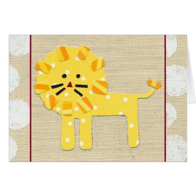 Yellow Lion with White Polka Dots (Front Horizontal)