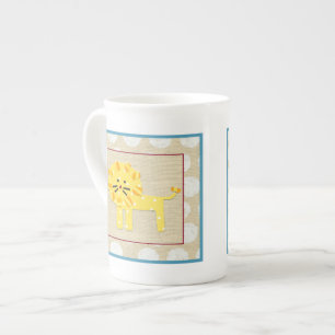 Yellow Lion with White Polka Dots Bone China Mug
