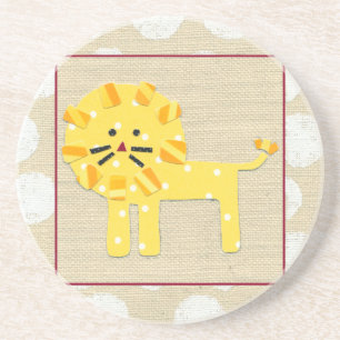 Yellow Lion with White Polka Dots Coaster