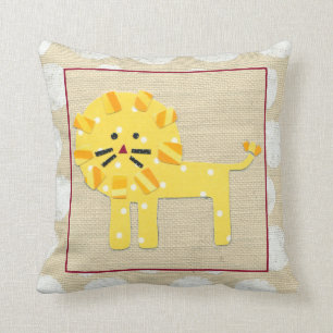 Yellow Lion with White Polka Dots Cushion