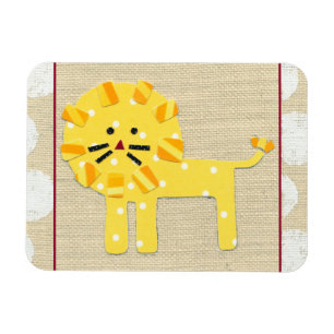 Yellow Lion with White Polka Dots Magnet