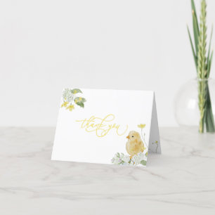 Yellow Little Chick Baby Shower Thank You Card