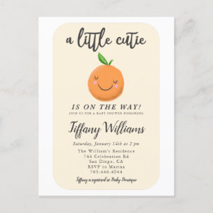 Yellow Little Cutie Gender Neutral Baby Shower Invitation Postcard
