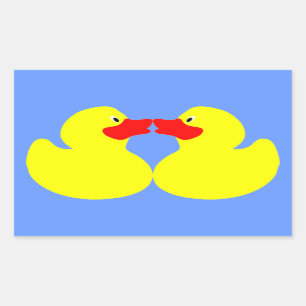 yellow little ducks rectangular sticker