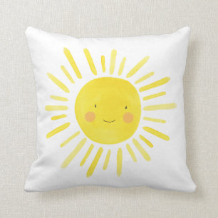 Yellow Little Sunshine Sun Nursery Room Cushion