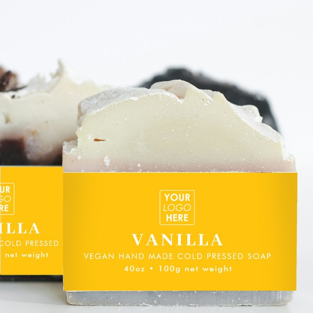 Yellow Logo Soap Belly Band Product Label Wrap  Invitation Belly Band (Yellow Logo Soap Belly Band Product Label Wrap)